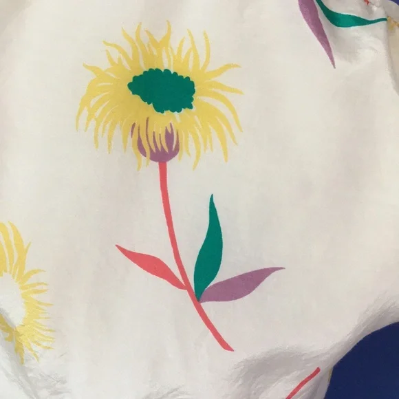 Vintage 70s-80s white floral summer day dress Hawaiian tropical flowers retro - Picture 6 of 14